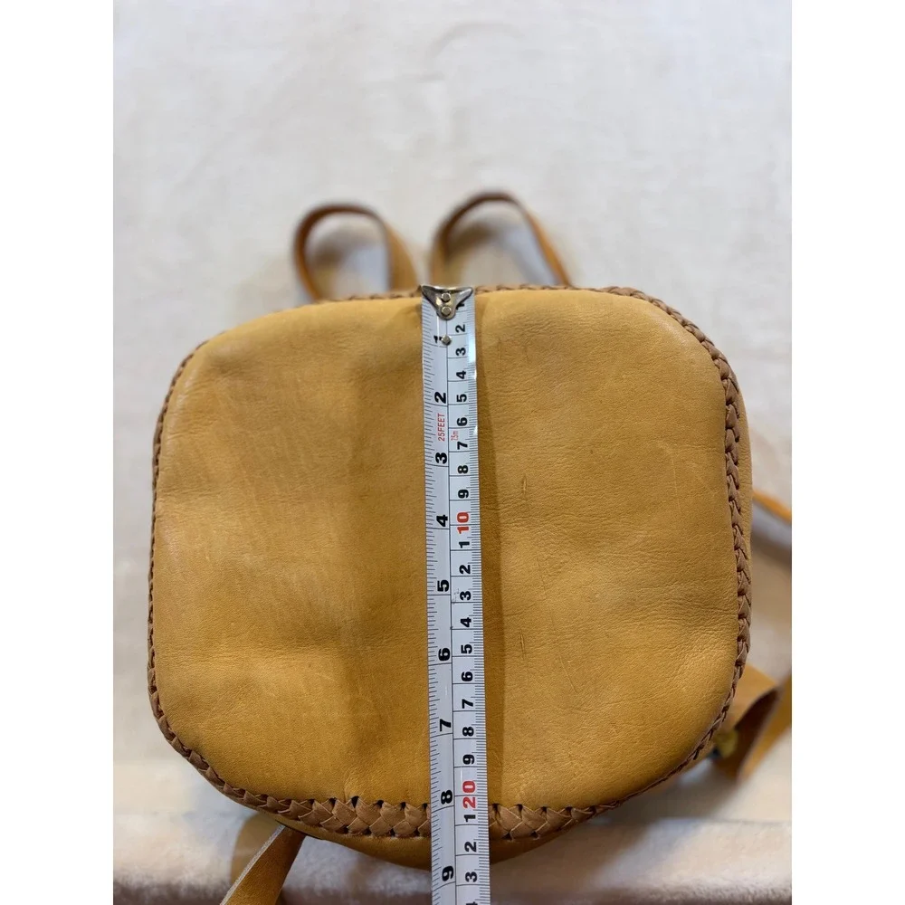 Vintage Multicolor Woven Wool Leather Trim Bohemian Rucksack